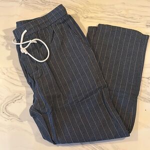 Men's Blue Striped Linen Pants. Size XL